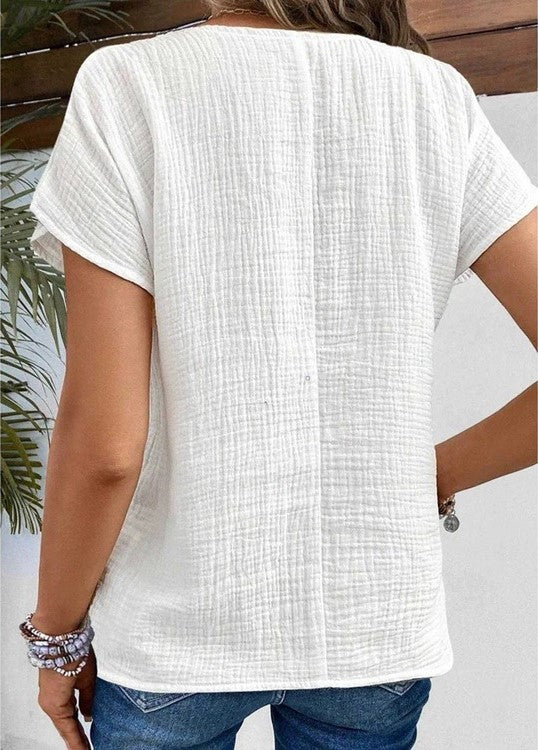 Belle | Collared Button Top