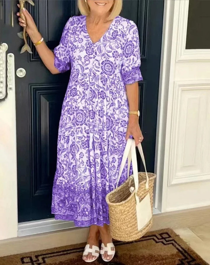 Miya | Floral Dress with V-Neck