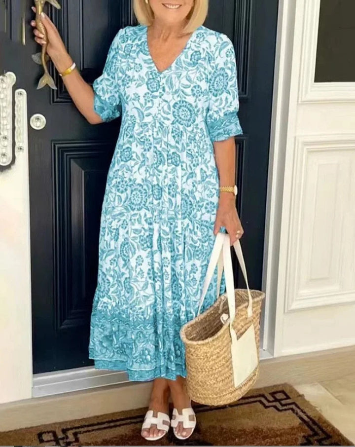 Miya | Floral Dress with V-Neck