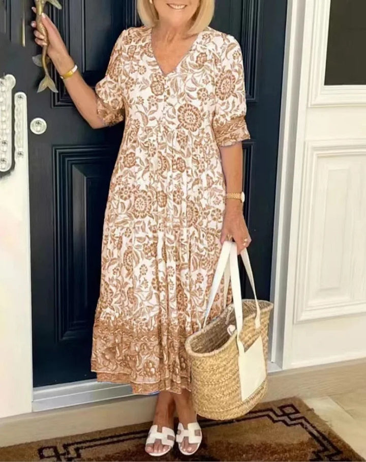 Miya | Floral Dress with V-Neck