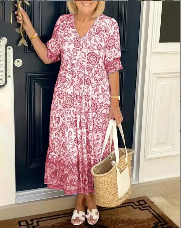Miya | Floral Dress with V-Neck