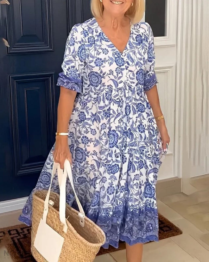 Miya | Floral Dress with V-Neck