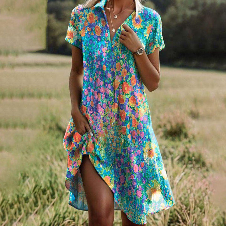 Mabel | Vintage Boho V-Neck Dress